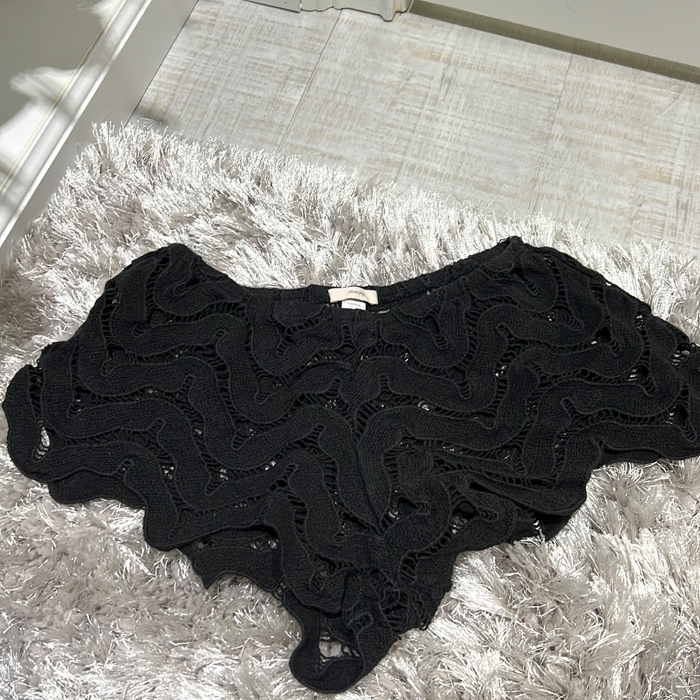 Eberyjey Black Crochet Shorts